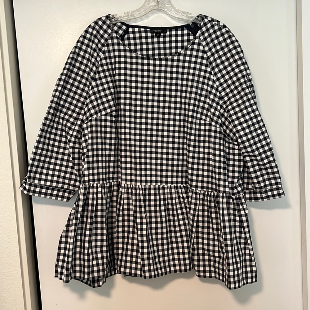 Victoria Beckham gingham peplum top